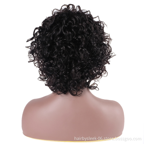 Rebecca fashion brand Short virgin Human Hair Brazilian Afro Kinky Curly Bob Wigs Non Lace Front Human Hair Wigs For Black Woman